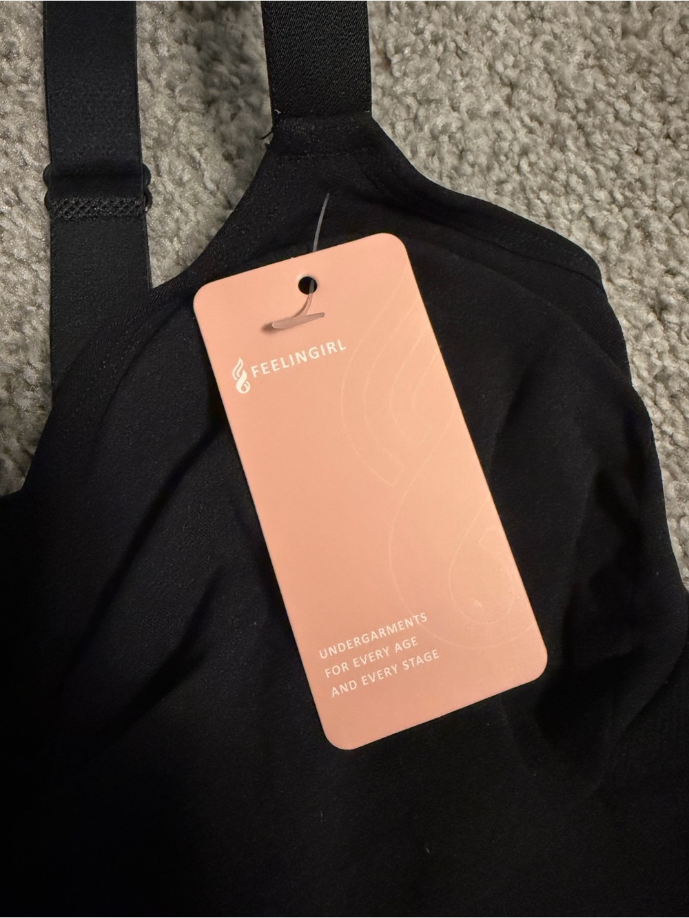 Feelingirl Black Seamless Tank-Style Bra